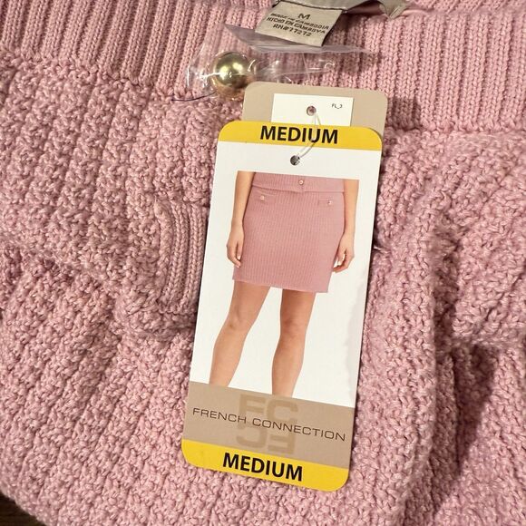 NWT French Connection Women's Mini Sweater Skirt Pink Size Medium - Picture 6 of 15